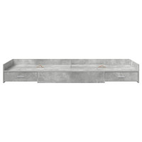 Produktbild för Sängram med huvudgavel Betonggrå 75 x 190 cm Konstruerat trä