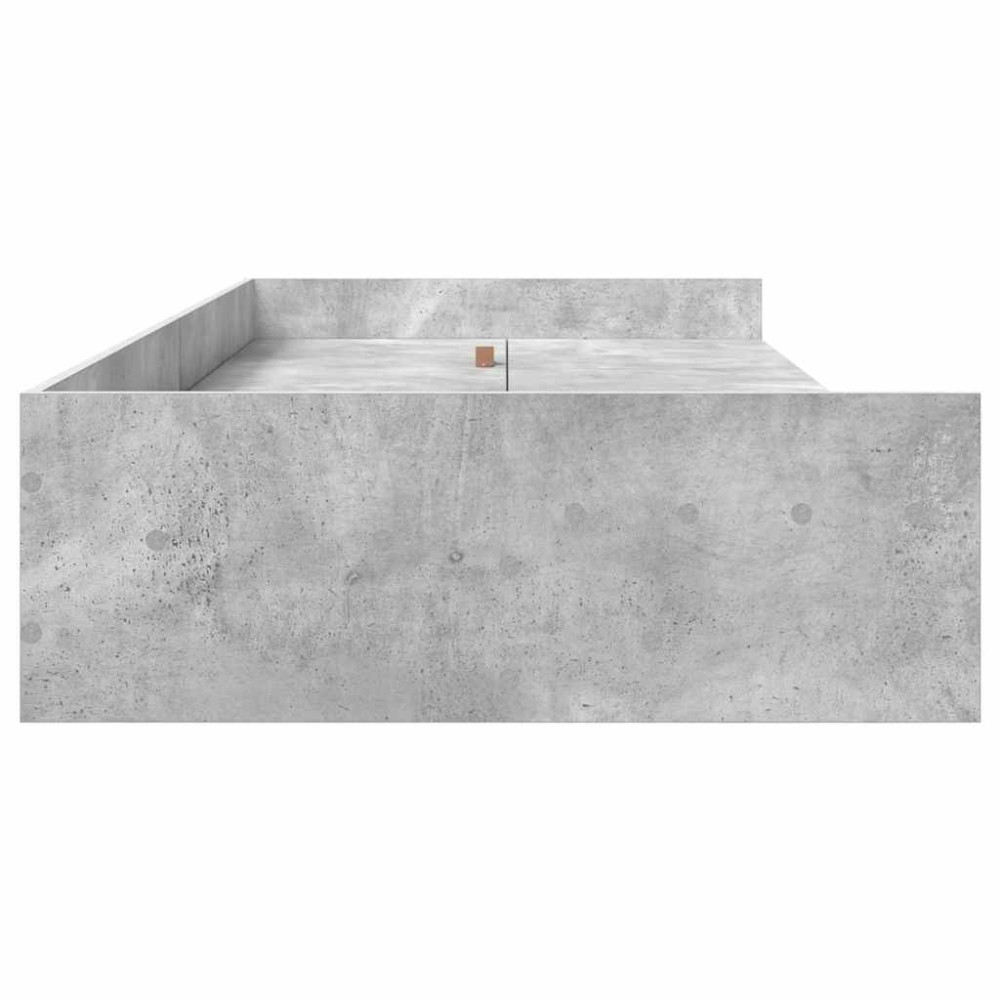 Produktbild för Sängram med huvudgavel Betonggrå 75 x 190 cm Konstruerat trä