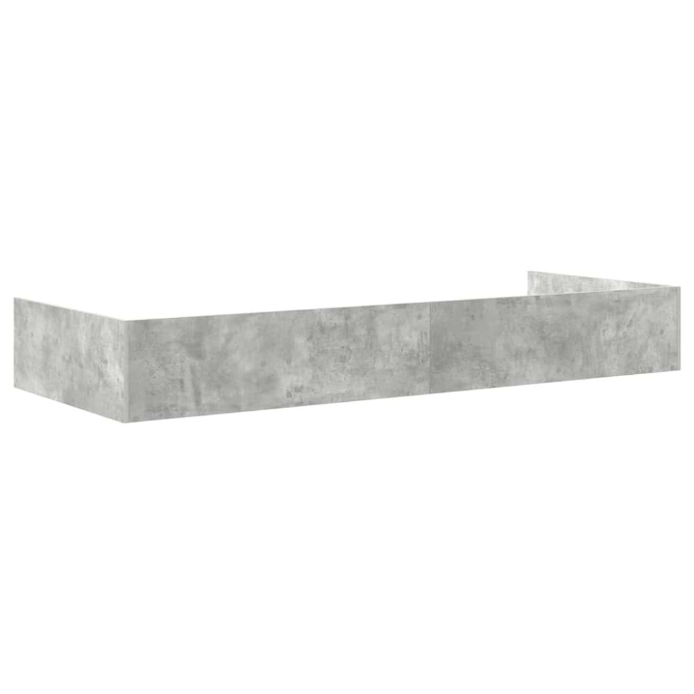 Produktbild för Sängram med huvudgavel Betonggrå 75 x 190 cm Konstruerat trä
