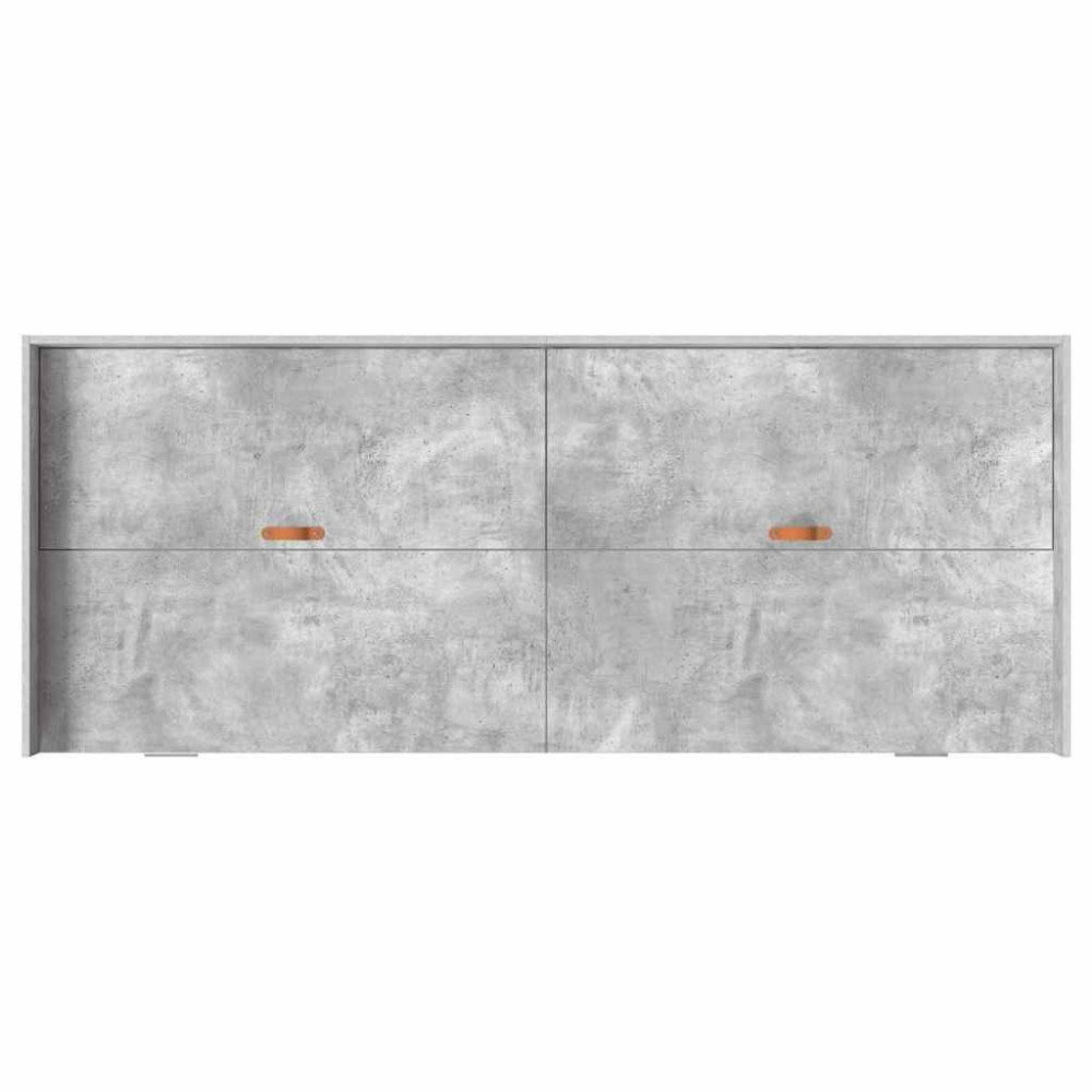 Produktbild för Sängram med huvudgavel Betonggrå 75 x 190 cm Konstruerat trä
