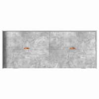 Produktbild för Sängram med huvudgavel Betonggrå 75 x 190 cm Konstruerat trä