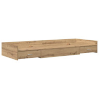 Produktbild för Sängram med låda Artisan Ek 75 x 190 cm Konstruerat trä