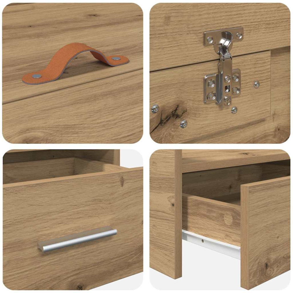 Produktbild för Sängram med låda Artisan Ek 75 x 190 cm Konstruerat trä