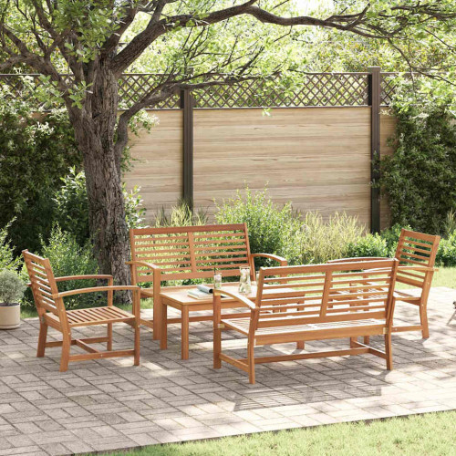 vidaXL Trädgårdsoffset 5 pcs Naturlig Massivt teakträ