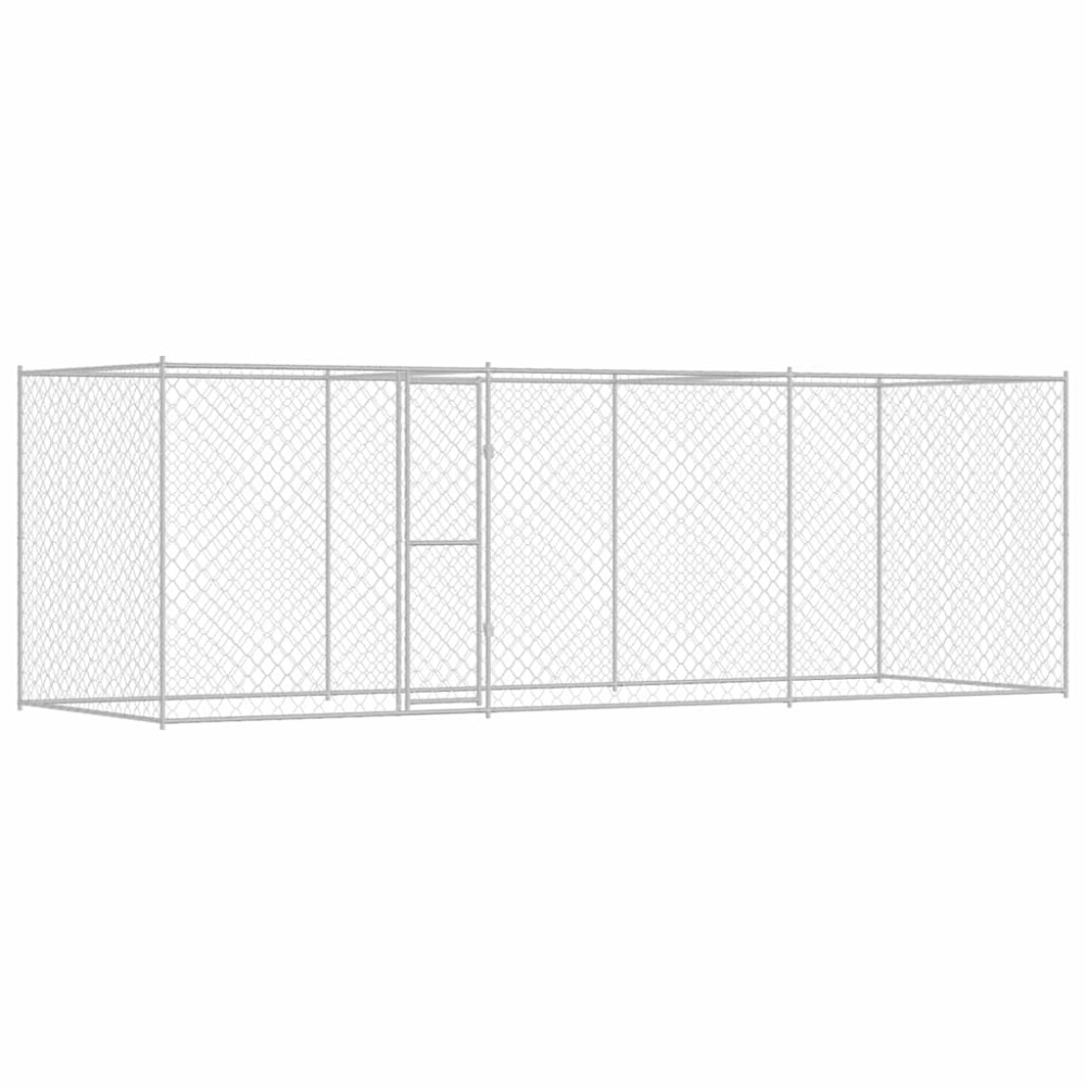 Produktbild för Hundbur Silver 600 x 200 x 200 cm Galvaniserat Stål