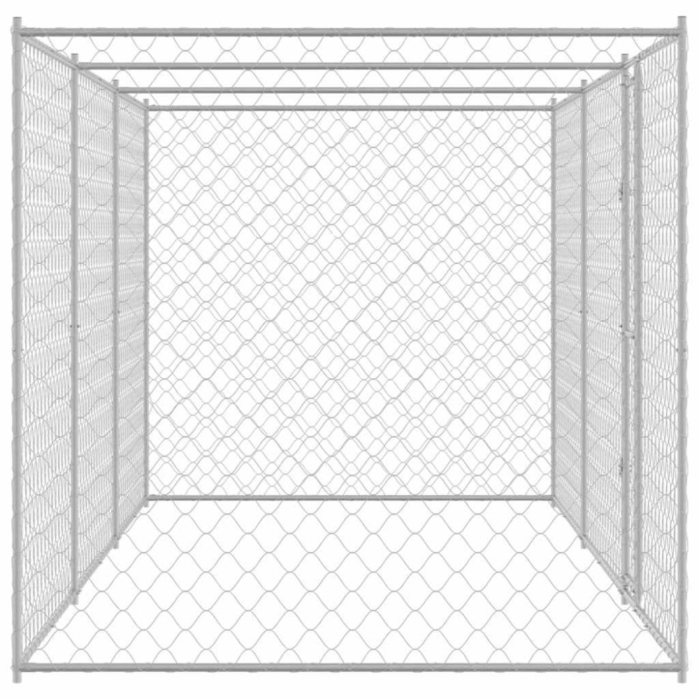 Produktbild för Hundbur Silver 600 x 200 x 200 cm Galvaniserat Stål