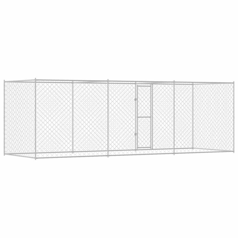 Produktbild för Hundbur Silver 600 x 200 x 200 cm Galvaniserat Stål