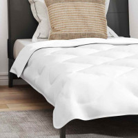 Produktbild för Duntäcke med kudde 2 pcs Vit Mikrofiber