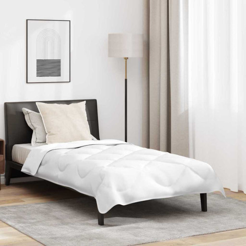 vidaXL Duntäcke med kudde 2 pcs Vit Mikrofiber - Lakan