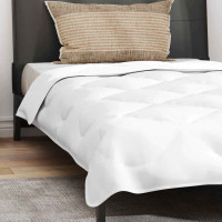 Produktbild för Duntäcke med kudde 2 pcs Vit Mikrofiber