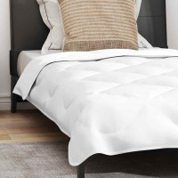 Produktbild för Duntäcke med kudde 2 pcs Vit Mikrofiber