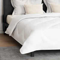 Produktbild för Duntäcke med kudde 3 pcs Vit Mikrofiber