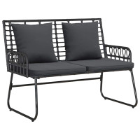 Produktbild för Trädgårdsmöbelset 4 pcs Svart och Anthracit konstrotting