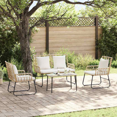 vidaXL Trädgårdsmöbelset 4 pcs Svart och Anthracit konstrotting