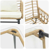 Produktbild för Trädgårdsmöbelset 4 pcs Svart och Anthracit konstrotting
