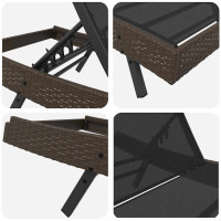 Produktbild för Solstol 3 pcs Brun 197 x 70 x 82 cm konstrotting