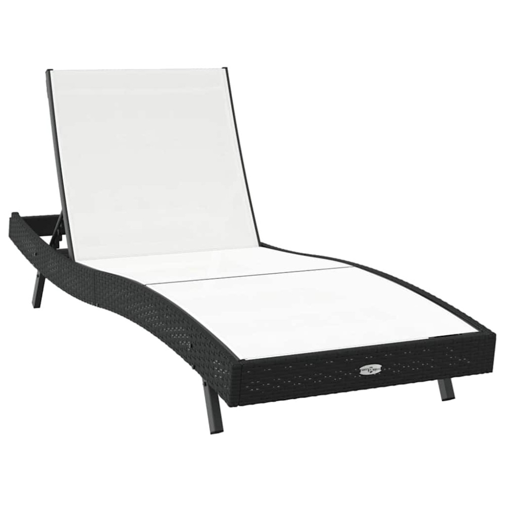 Produktbild för Solstol 3 pcs Svart och Vitt 197 x 70 x 82 cm konstrotting