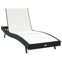 Produktbild för Solstol 3 pcs Svart och Vitt 197 x 70 x 82 cm konstrotting