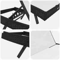 Produktbild för Solstol 3 pcs Svart och Vitt 197 x 70 x 82 cm konstrotting