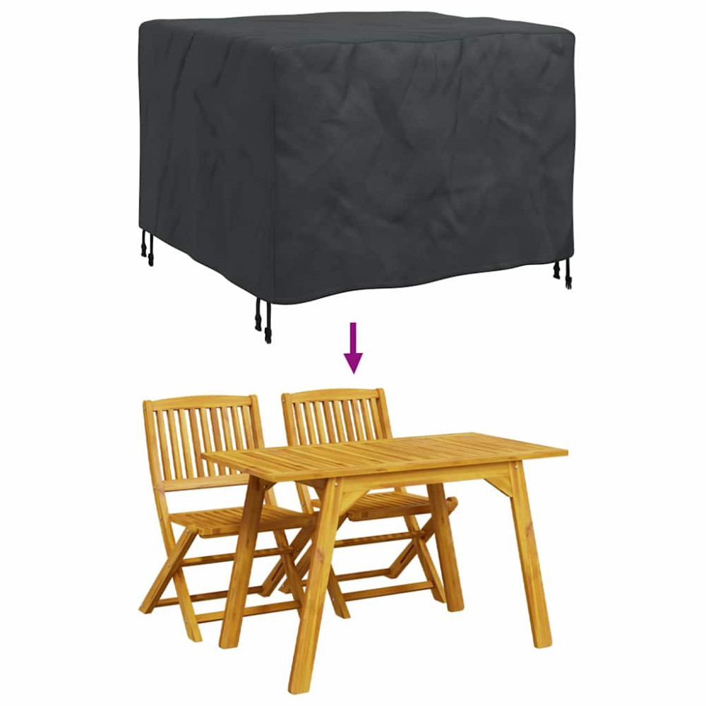 Produktbild för Möbelöverdrag Enfärgad Svart 113 x 113 x 73 cm 210D