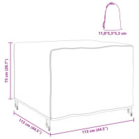 Produktbild för Möbelöverdrag Enfärgad Svart 113 x 113 x 73 cm 210D