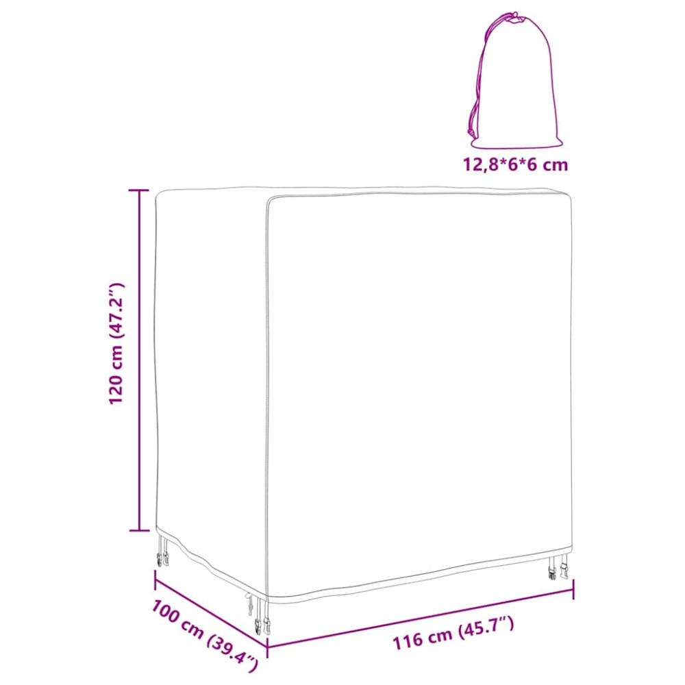 Produktbild för Möbelöverdrag Enfärgad Svart 116 x 100 x 120 cm 210D
