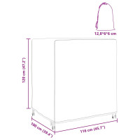 Produktbild för Möbelöverdrag Enfärgad Svart 116 x 100 x 120 cm 210D