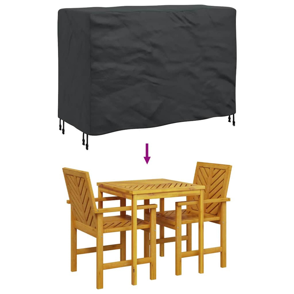 Produktbild för Möbelöverdrag Enfärgad Svart 140 x 70 x 90 cm 210D
