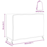 Produktbild för Möbelöverdrag Enfärgad Svart 140 x 70 x 90 cm 210D
