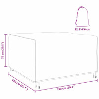 Produktbild för Möbelöverdrag Enfärgad Svart 150 x 150 x 75 cm 420D