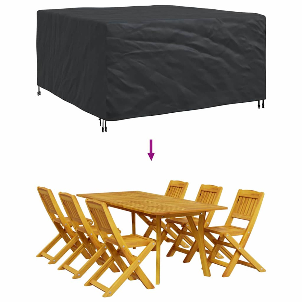 Produktbild för Möbelöverdrag Enfärgad Svart 180 x 190 x 85 cm 600D