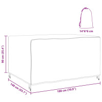 Produktbild för Möbelöverdrag Enfärgad Svart 180 x 140 x 90 cm 420D