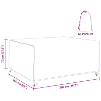 Produktbild för Möbelöverdrag Enfärgad Svart 200 x 160 x 70 cm 210D