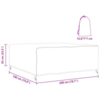 Produktbild för Möbelöverdrag Enfärgad Svart 200 x 190 x 85 cm 210D