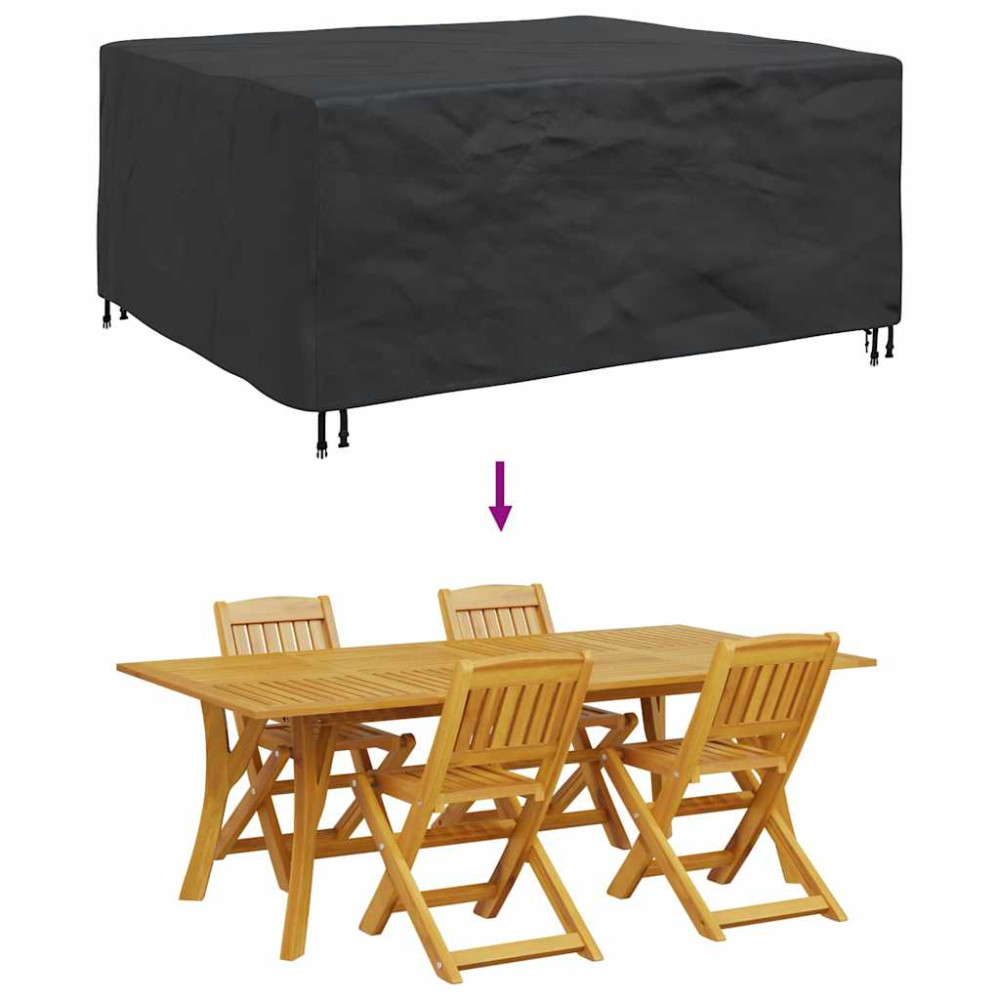 Produktbild för Möbelöverdrag Enfärgad Svart 200 x 165 x 80 cm 420D