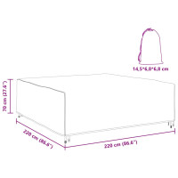 Produktbild för Möbelöverdrag Enfärgad Svart 220 x 220 x 70 cm 600D