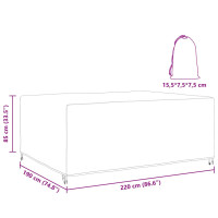 Produktbild för Möbelöverdrag Enfärgad Svart 220 x 190 x 85 cm 600D