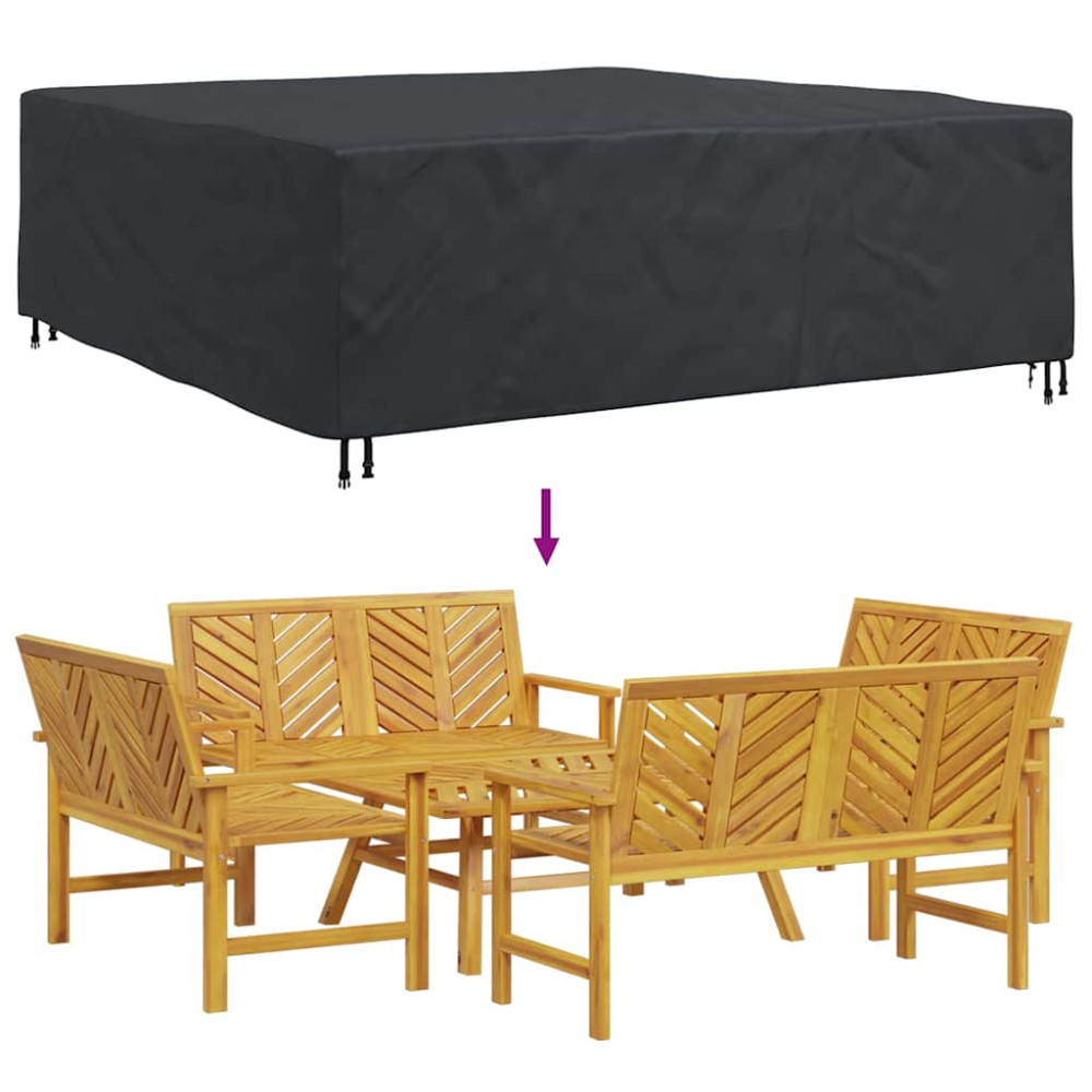 Produktbild för Möbelöverdrag Enfärgad Svart 235 x 235 x 70 cm 210D