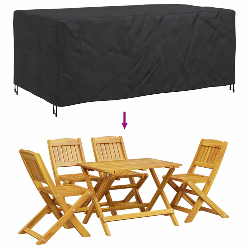 Produktbild för Möbelöverdrag Enfärgad Svart 240 x 140 x 90 cm 210D