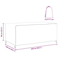 Produktbild för Möbelöverdrag Enfärgad Svart 240 x 140 x 90 cm 210D