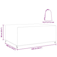 Produktbild för Möbelöverdrag Enfärgad Svart 240 x 190 x 90 cm 210D