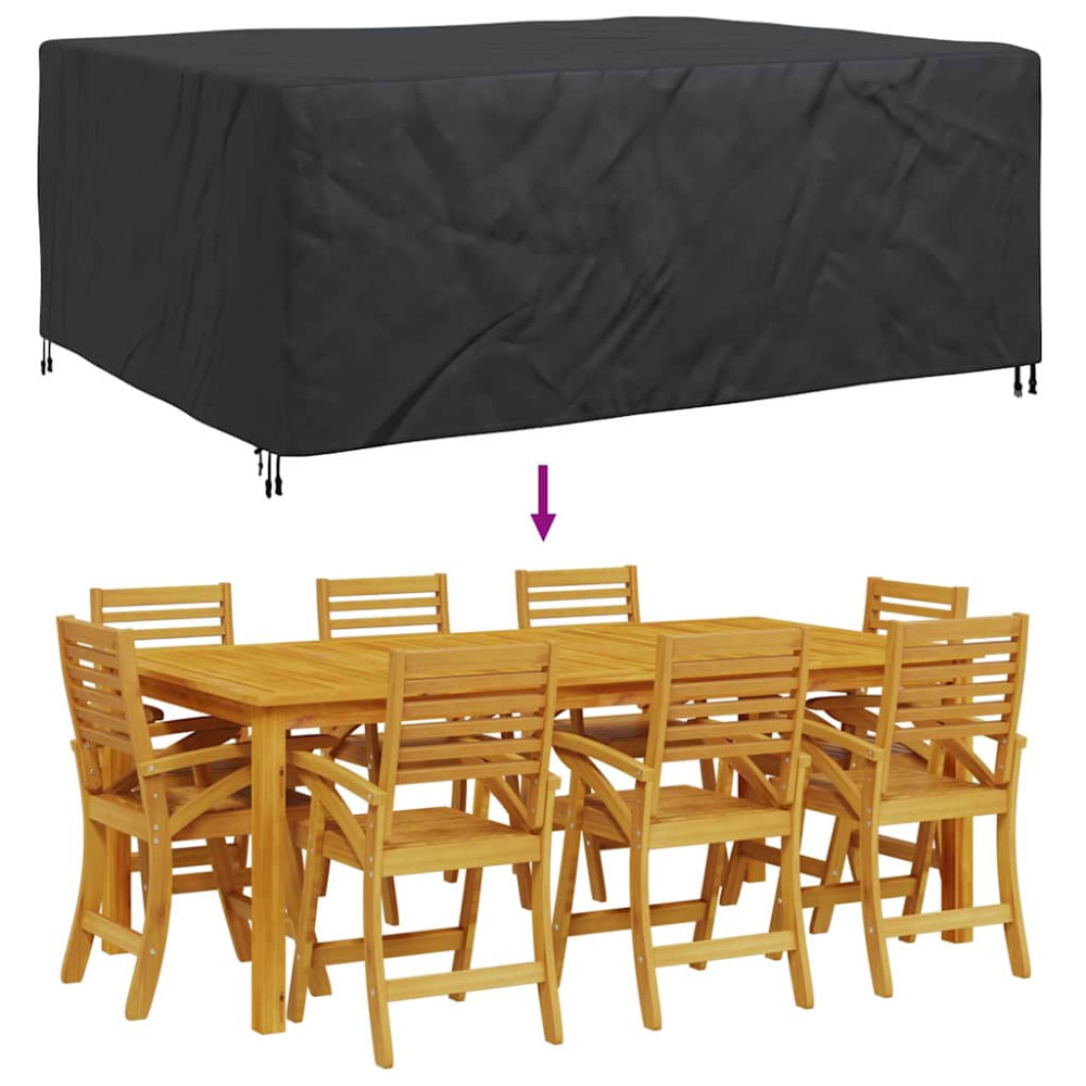 Produktbild för Möbelöverdrag Enfärgad Svart 240 x 190 x 90 cm 420D