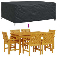 Produktbild för Möbelöverdrag Enfärgad Svart 250 x 210 x 70 cm 420D
