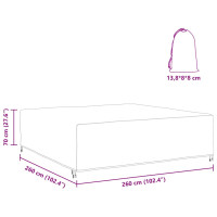 Produktbild för Möbelöverdrag Enfärgad Svart 260 x 260 x 70 cm 210D