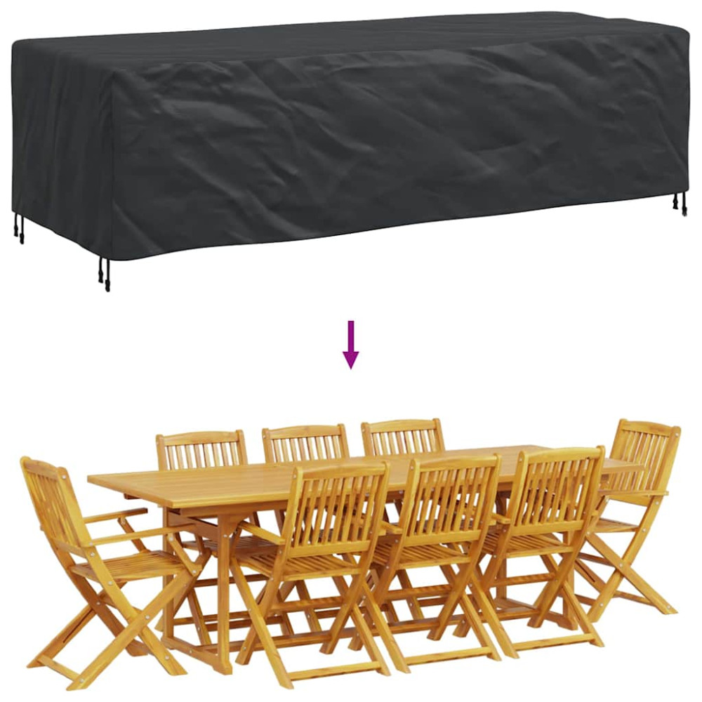 Produktbild för Möbelöverdrag Enfärgad Svart 270 x 110 x 70 cm 210D