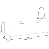 Produktbild för Möbelöverdrag Enfärgad Svart 270 x 110 x 70 cm 210D