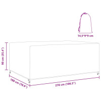 Produktbild för Möbelöverdrag Enfärgad Svart 270 x 180 x 90 cm 210D