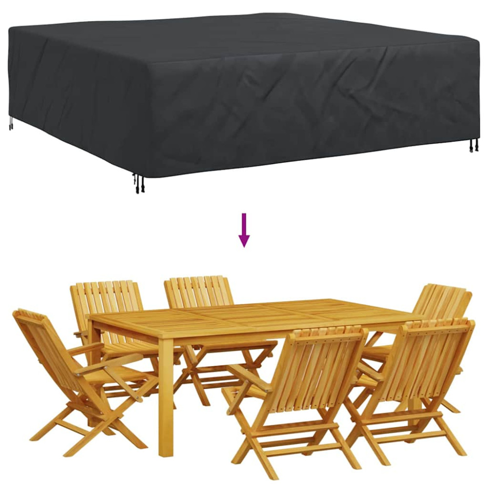 Produktbild för Möbelöverdrag Enfärgad Svart 275 x 275 x 70 cm 600D