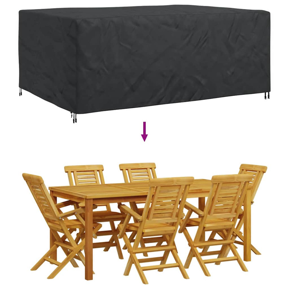 Produktbild för Möbelöverdrag Enfärgad Svart 280 x 204 x 106 cm 600D