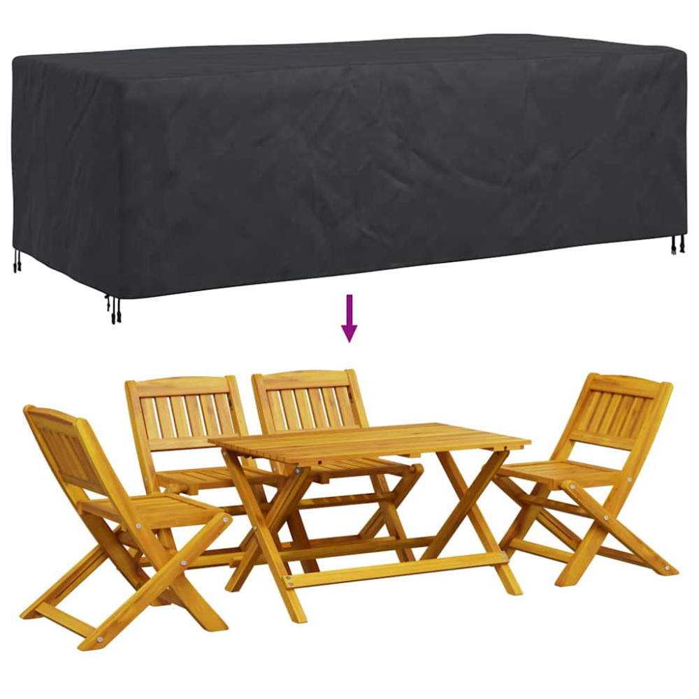 Produktbild för Möbelöverdrag Enfärgad Svart 300 x 110 x 70 cm 210D